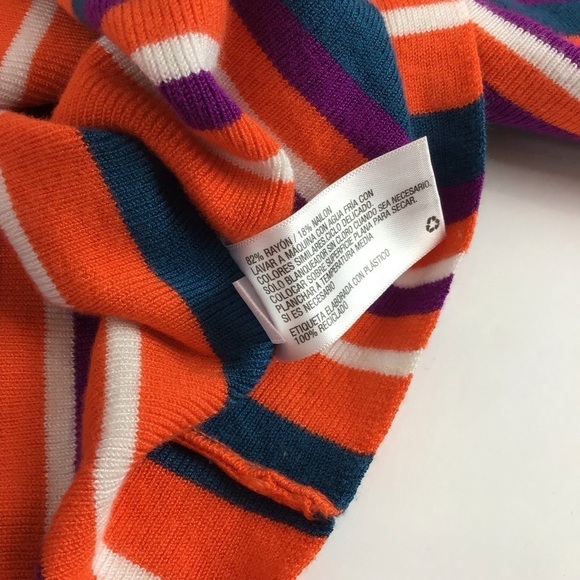 Victor Glemaud Target Orange Vertical Stripe Crop Mock Turtleneck Sweater | L - Picture 12 of 12
